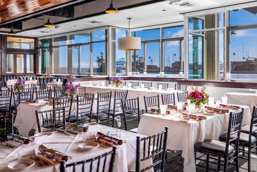 Event venue with tables and chairs