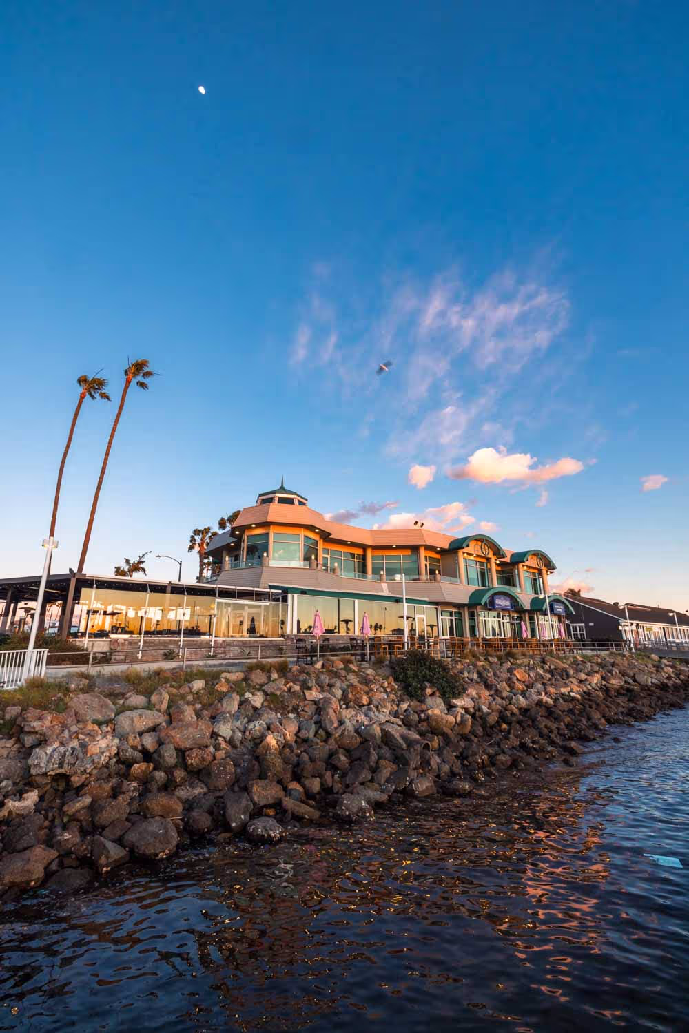 Sunset over Alamitos Bay from Boathouse on the Bay